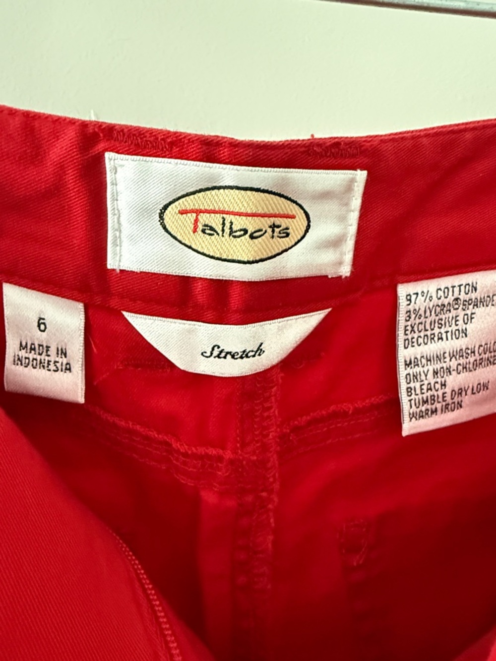 Talbots Bright Red Stretch Pants - Picture 2 of 3